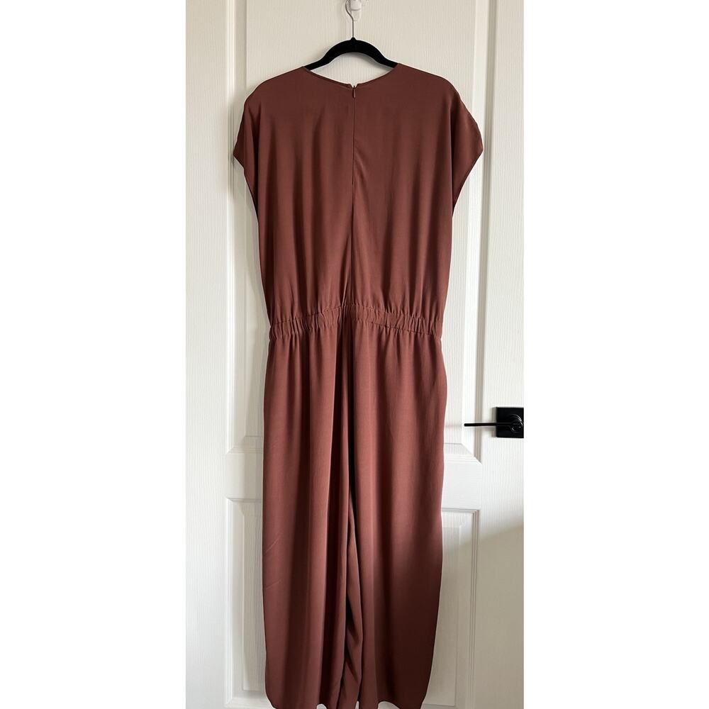 Eileen Fisher Ruset Wide Leg Jumpsuit Tencel Viscose Crepe V-Neck Size Large - Picture 6 of 14